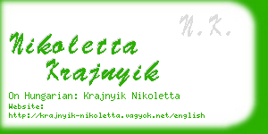 nikoletta krajnyik business card